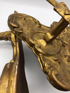 Rare pair of French wood gilded porte-manteaux 
