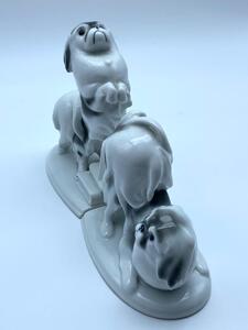 Pfeffer Gotha Art Deco dog porcelain book supports 