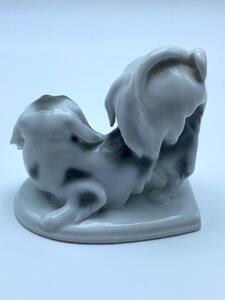 Pfeffer Gotha Art Deco dog porcelain book supports 