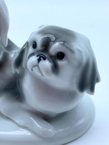 Pfeffer Gotha Art Deco dog porcelain book supports 