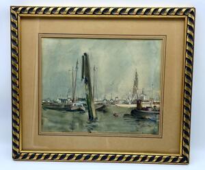 Massonet watercolor paintings marine scene 