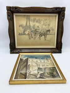 Massonet watercolor paintings marine scene 