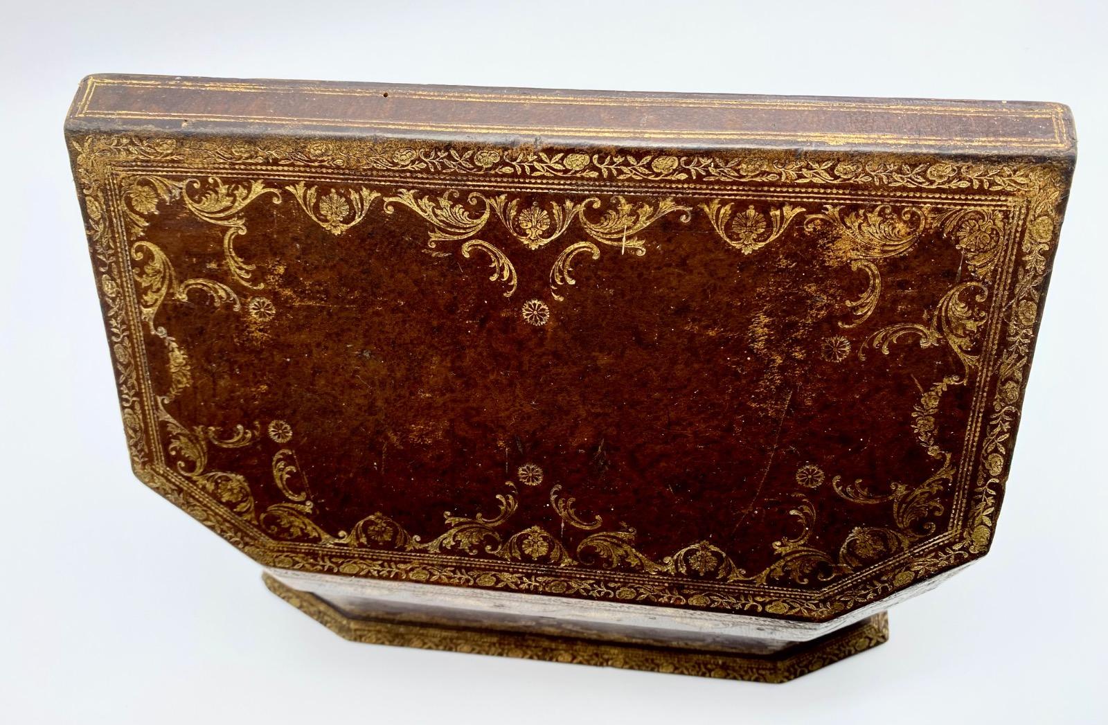 Boissier Paris leather gilded Napoleon III confectionery stationary box briefcase 