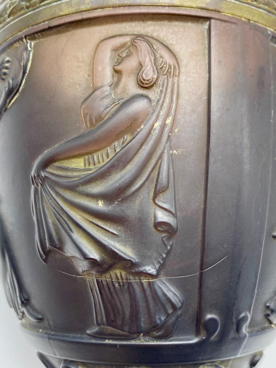 Daum Frères Nancy George de Feure Art Deco patte-de-verres glass antique vase