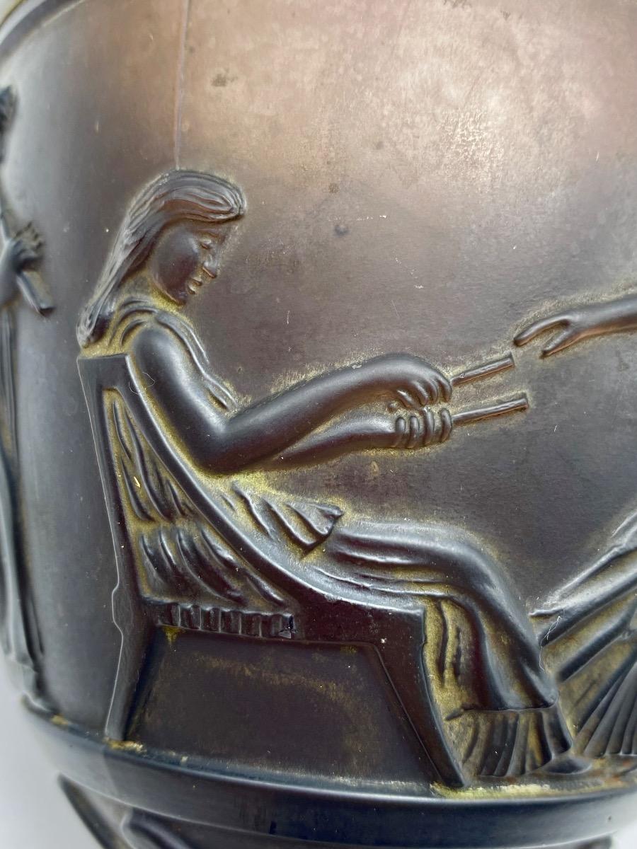 Daum Frères Nancy George de Feure Art Deco patte-de-verres glass antique vase