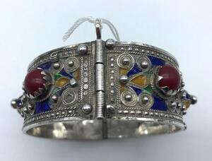 Silver ethnic jewelry bracelets and intaglio ring 