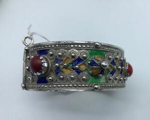 Silver ethnic jewelry bracelets and intaglio ring 