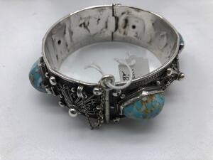Silver ethnic jewelry bracelets and intaglio ring 