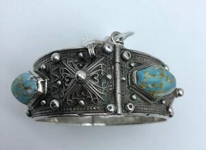 Silver ethnic jewelry bracelets and intaglio ring 
