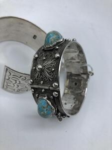 Silver ethnic jewelry bracelets and intaglio ring 