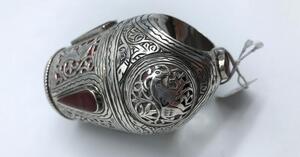 Silver ethnic jewelry bracelets and intaglio ring 