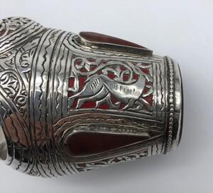 Silver ethnic jewelry bracelets and intaglio ring 