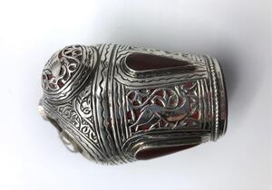 Silver ethnic jewelry bracelets and intaglio ring 
