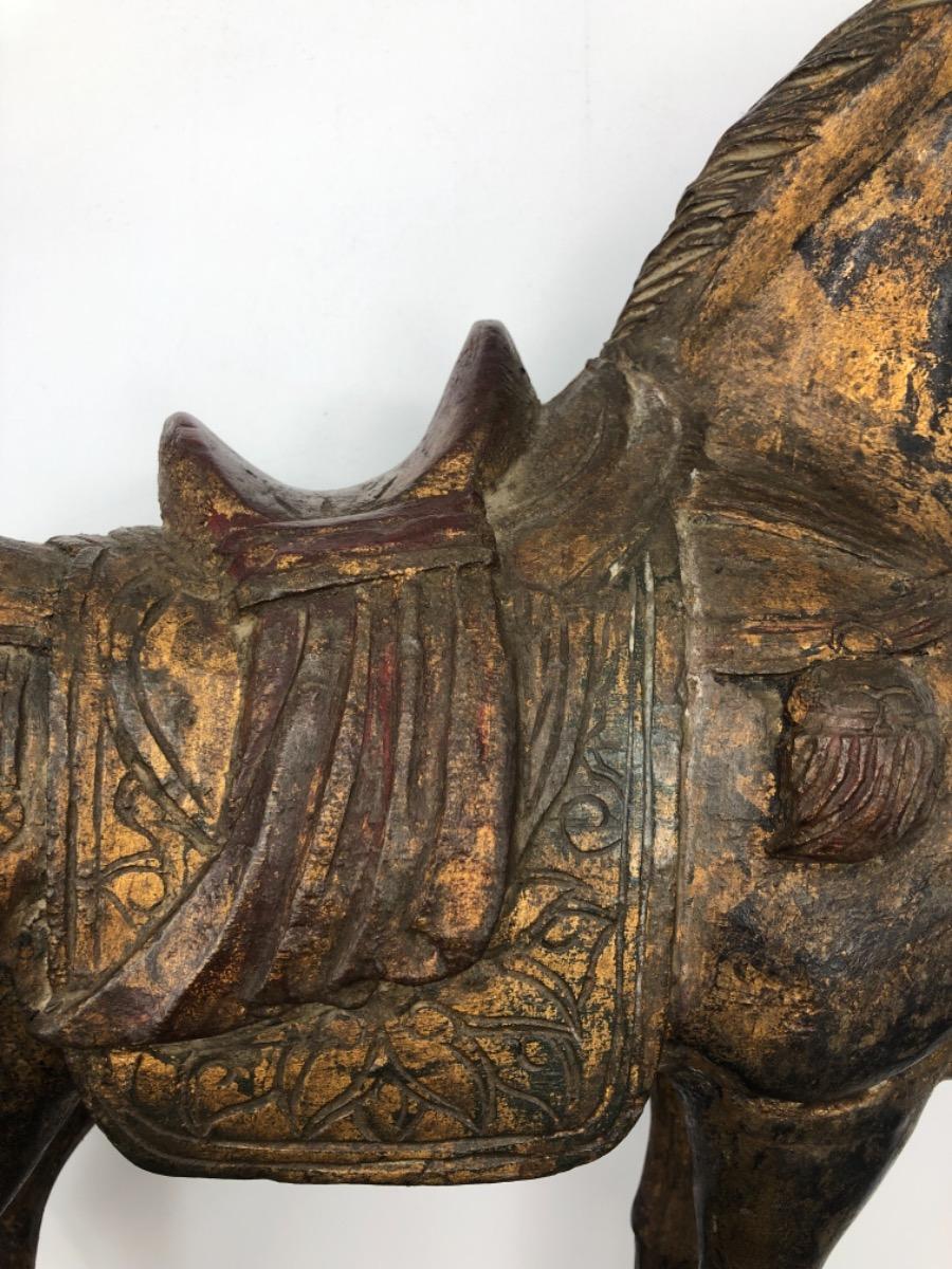 Early XX century Chinese carved wood ‘Tang’ horse Asian Antiques