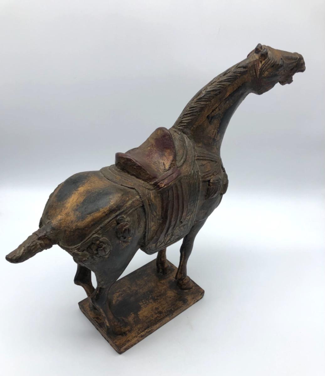 Early XX century Chinese carved wood ‘Tang’ horse Asian Antiques