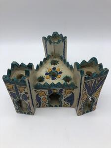Rare Moroccan ceramic inkwell house shaped 