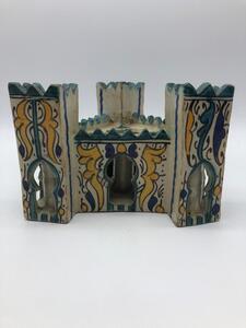 Rare Moroccan ceramic inkwell house shaped 