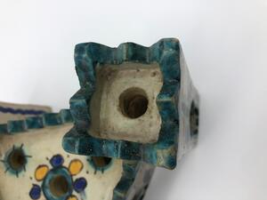Rare Moroccan ceramic inkwell house shaped 