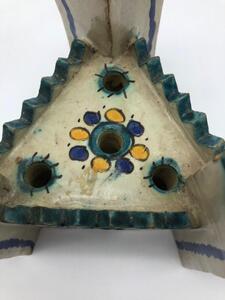 Rare Moroccan ceramic inkwell house shaped 