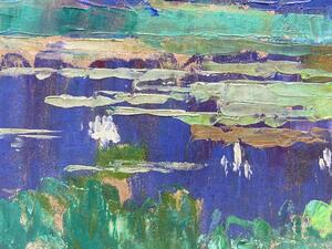 Impressionist oil painting on panel landscape by Emile Lecomte
