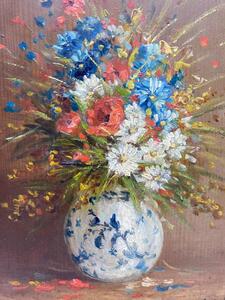 XIX Eugène Petit oil flower painting 
