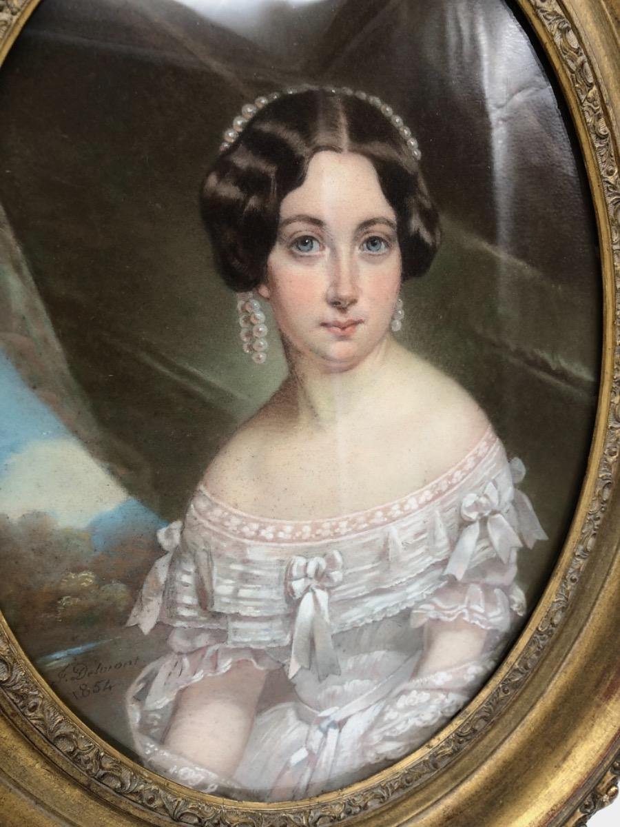 Felix Delmont (17941867) a pair of pastel portraits 1854 Sold items