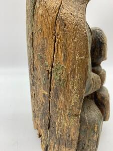 Haute Epoque Gothic wooden Folk Art statue Virgin and child 