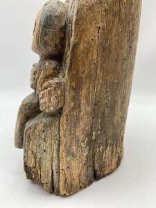 Haute Epoque Gothic wooden Folk Art statue Virgin and child 