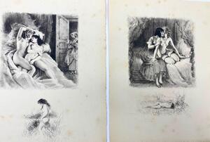 Fifteen erotic engravings by Paul Emile Bécat 