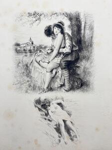Fifteen erotic engravings by Paul Emile Bécat 