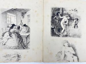 Fifteen erotic engravings by Paul Emile Bécat 