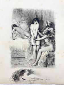 Fifteen erotic engravings by Paul Emile Bécat 