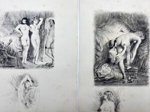 Fifteen erotic engravings by Paul Emile Bécat 