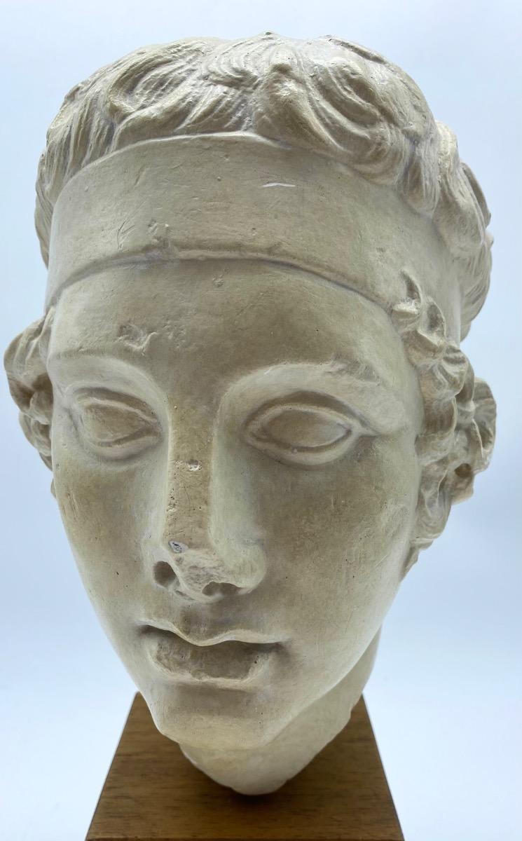 France plaster marble Roman head after Greek original Diadumenos 