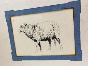 Antique collection of 22 ink animalier drawings in an album 