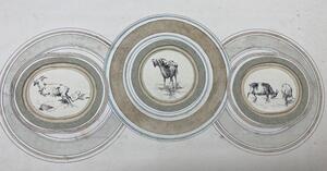 Antique collection of 22 ink animalier drawings in an album 