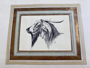 Antique collection of 22 ink animalier drawings in an album 