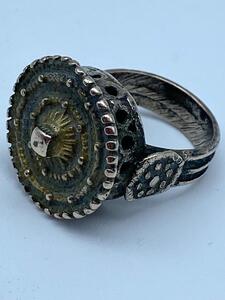 France late Byzantine Haute Epoque knights silver gilded ring 