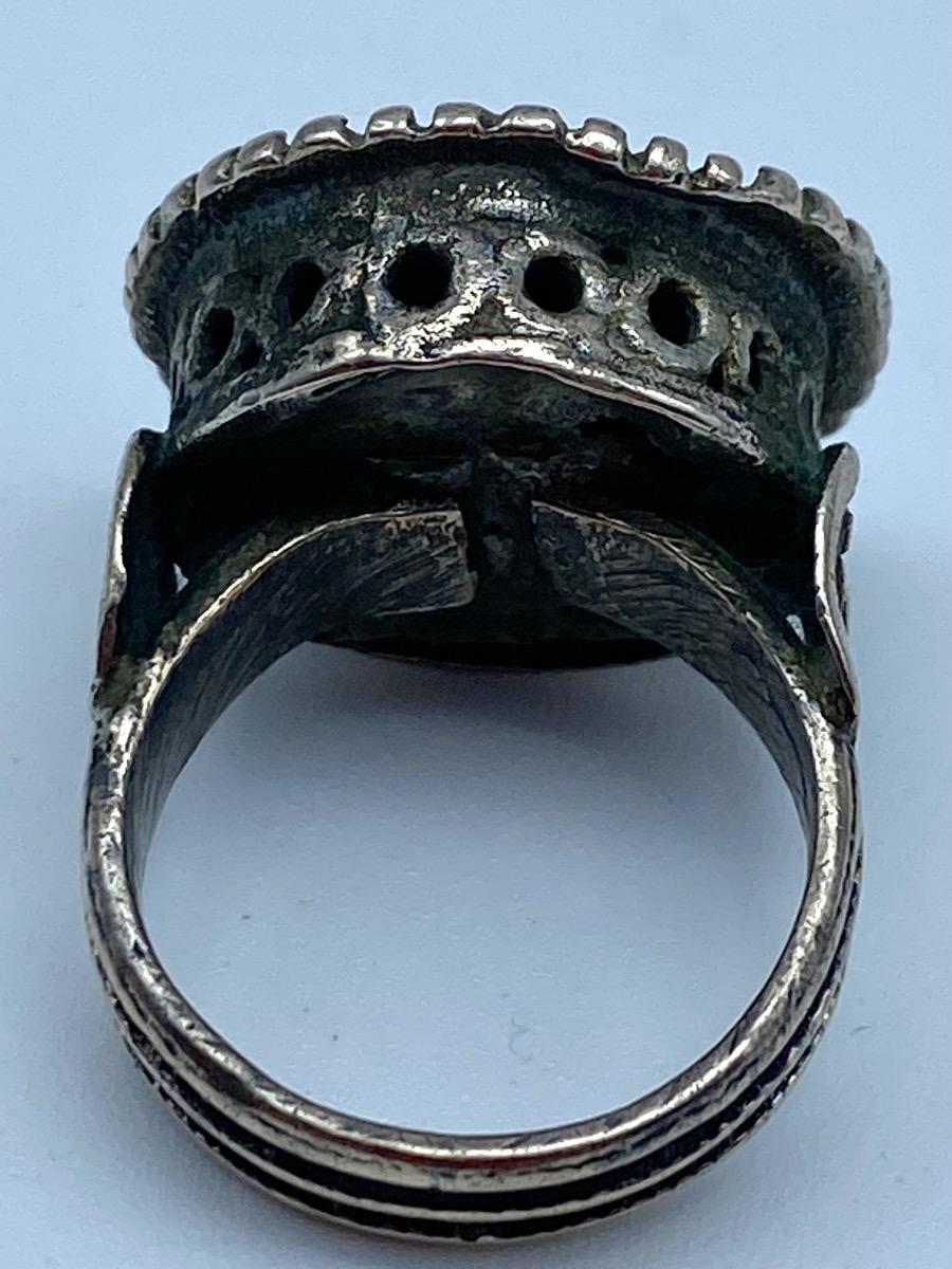 France late Byzantine Haute Epoque knights silver gilded ring 