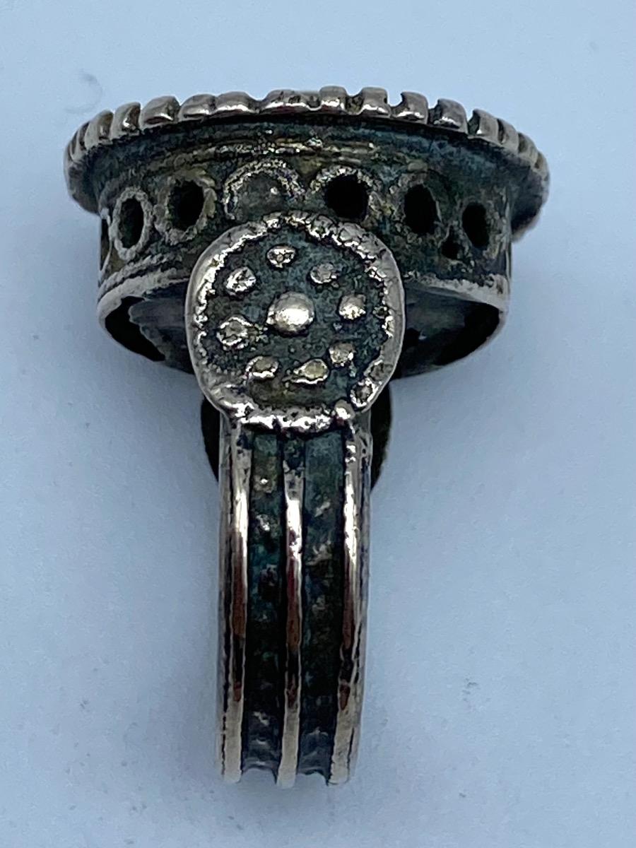 France late Byzantine Haute Epoque knights silver gilded ring 