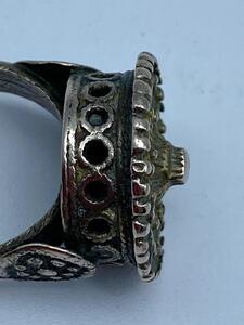 Large Byzantine silver knights ring 