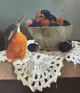 Gabriel Gressie modern art oil painting kingfisher 