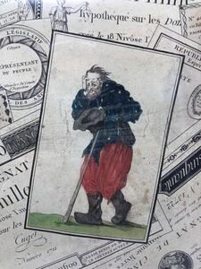 Hand colored engraving by Tardieu after Gatteaux ca 1792
