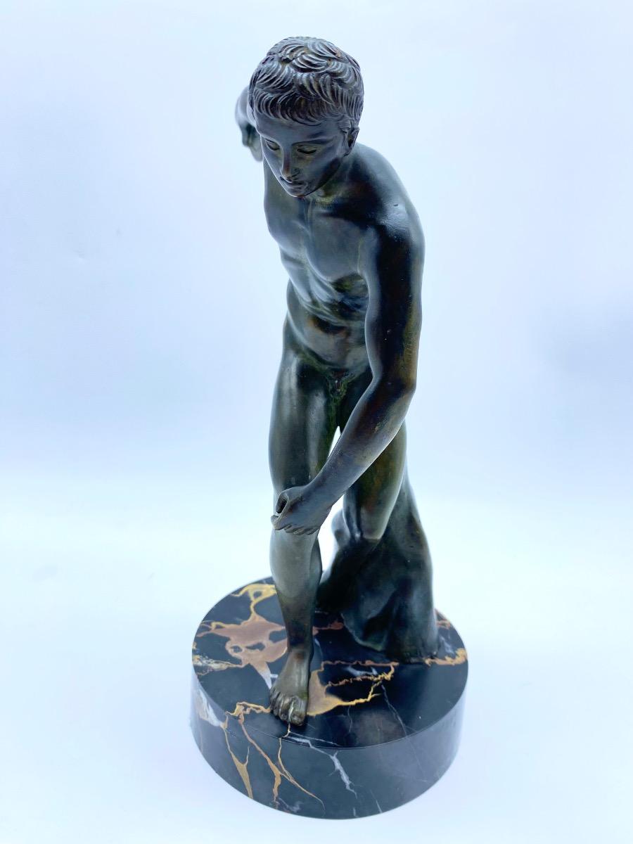 Grand Tour 19th century bronze statue Discobolus Discus Thrower after Myron the Antique