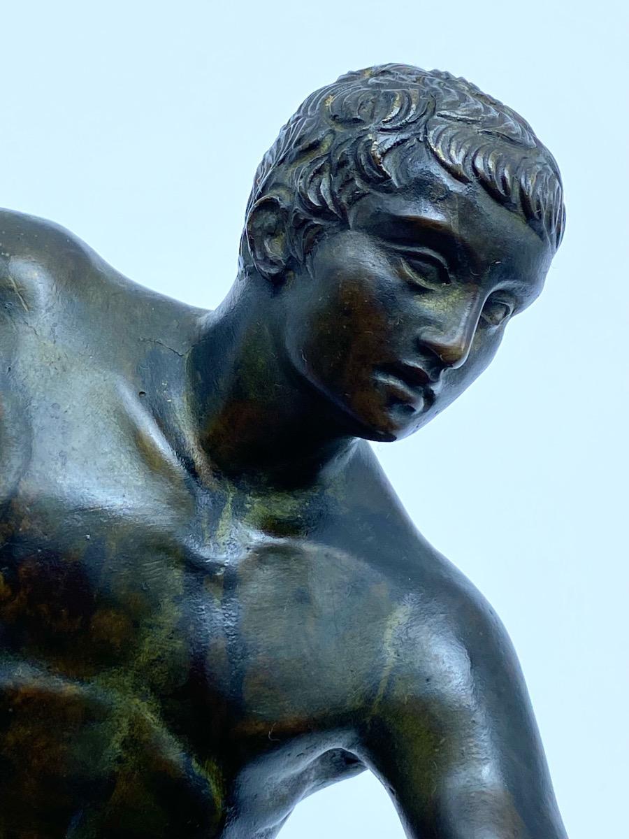 Grand Tour 19th century bronze statue Discobolus Discus Thrower after Myron the Antique