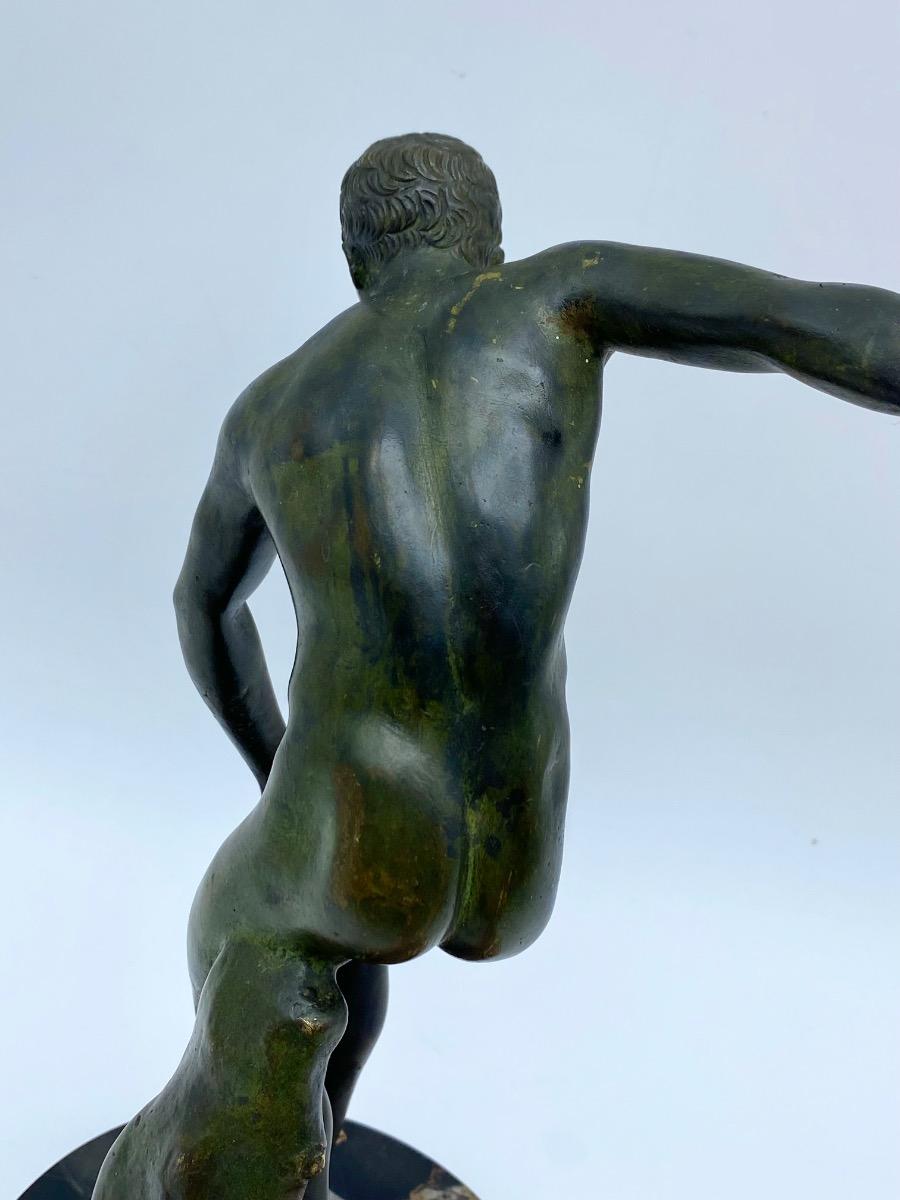 Grand Tour 19th century bronze statue Discobolus Discus Thrower after Myron the Antique