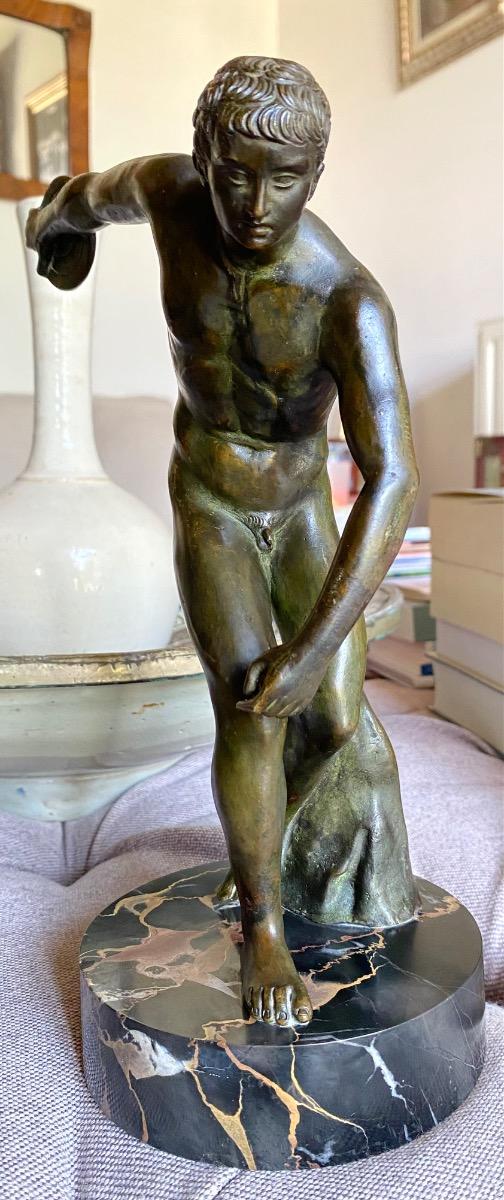 Grand Tour 19th century bronze statue Discobolus Discus Thrower after Myron the Antique