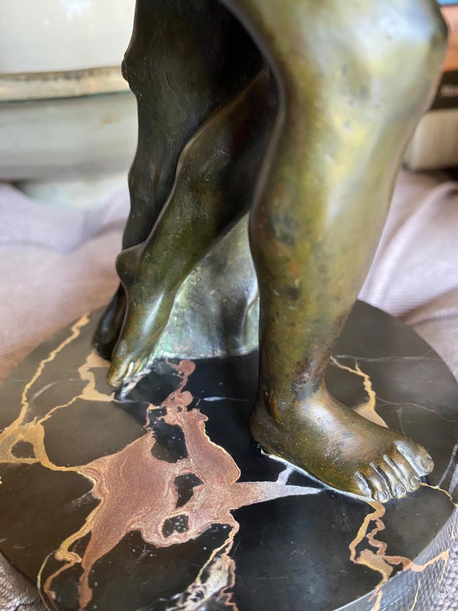 Grand Tour 19th century bronze statue Discobolus Discus Thrower after Myron the Antique