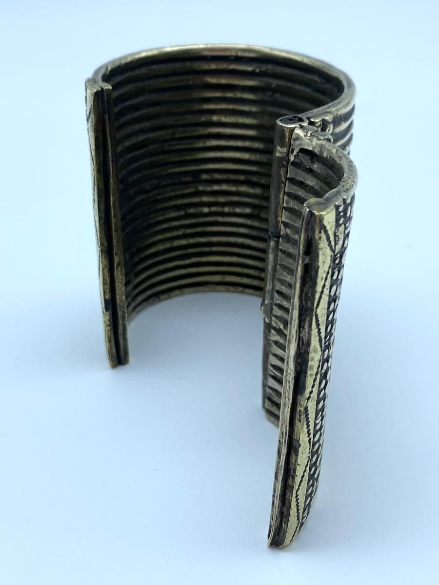 Harar Ethiopia Oromo ethnic coin silver and gilded sleef bracelet 