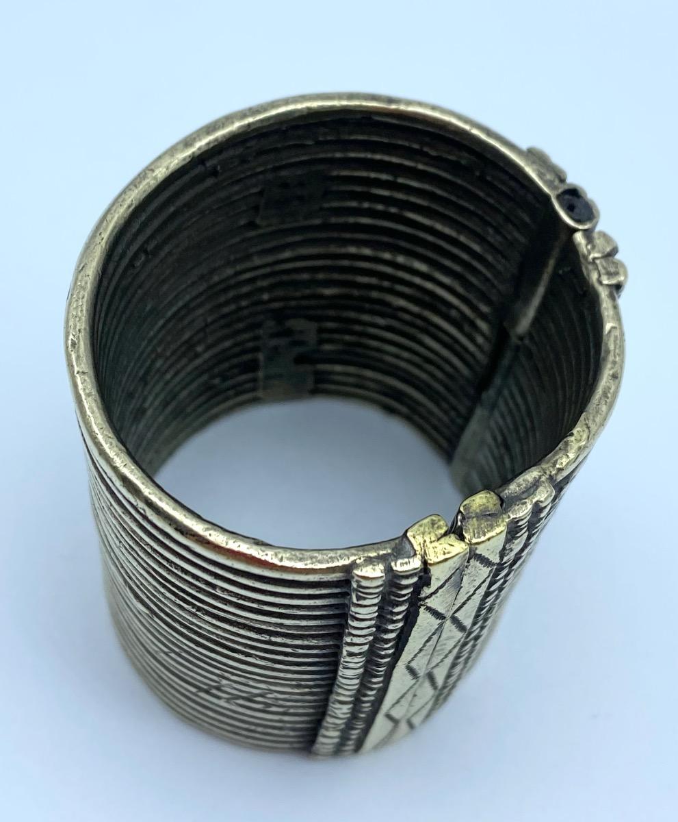 Harar Ethiopia Oromo ethnic coin silver and gilded sleef bracelet 